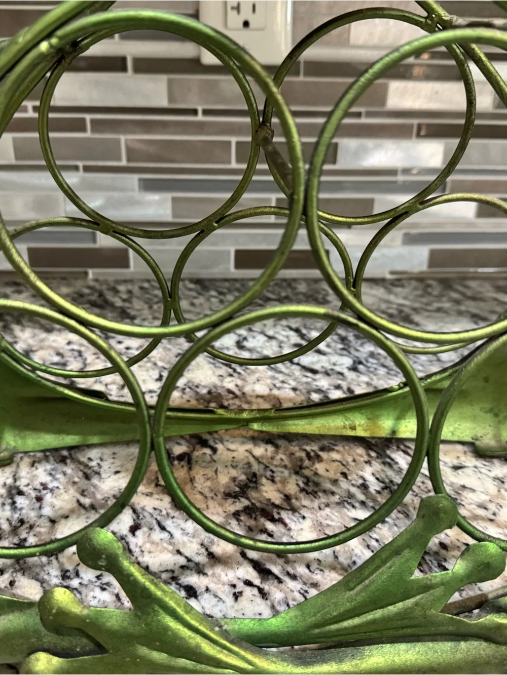 Pier 1 Imports - Green Frog Wine Bottle Rack